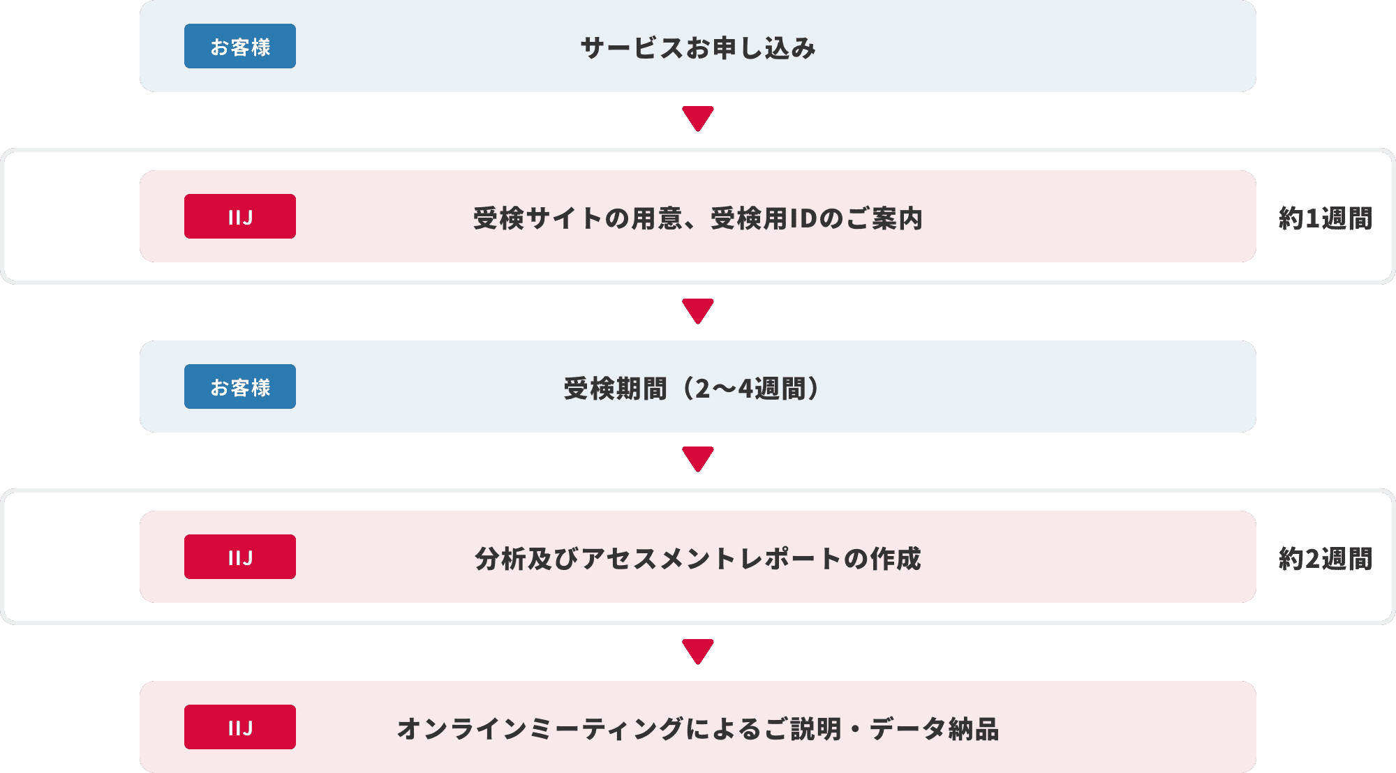 IIJ DX人材アセスメントソリューション導入までのフロー図
