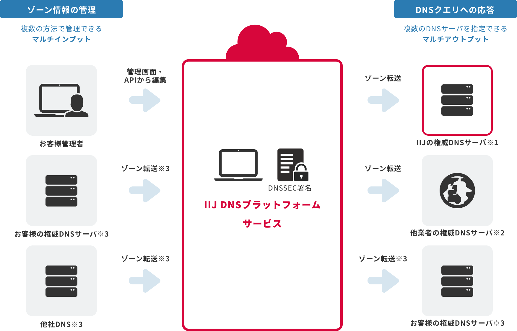 IIJ DNSプラットフォームサービスのイメージ図
