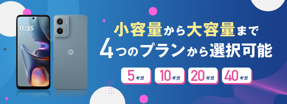 小容量から大容量まで4つのプランから選択可能